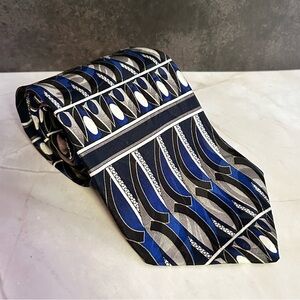 Bosa Silk Blue and Gray Patterned Men's 57” Tie